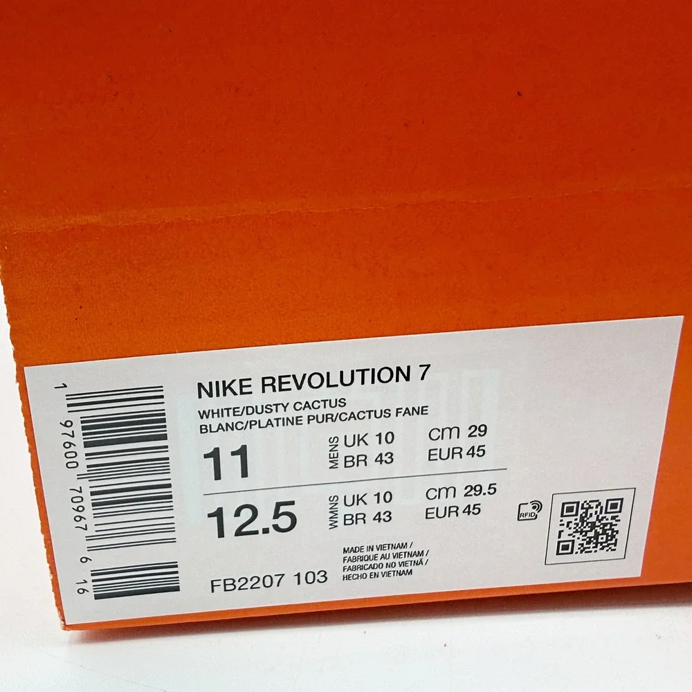 Nike Revolution 7 Size 11 Mens White Dusty Cactus FB2207-103, NEW